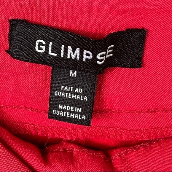Glimpse Stretch Pants Red Pull on Elastic Waist Women's Size Medium - Picture 4 of 8